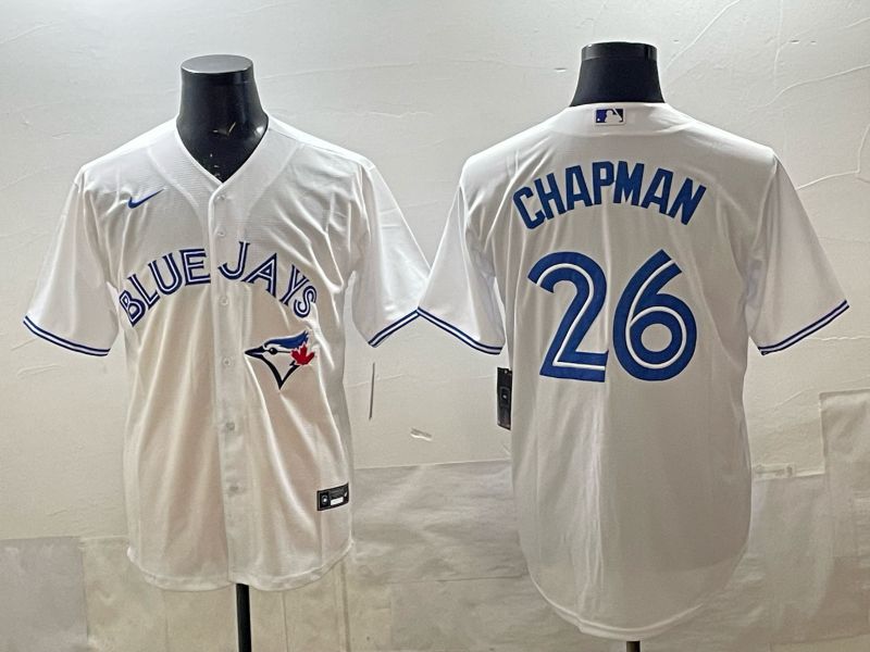 Men 2025 Toronto Blue Jays #26 Chapman White Game Nike MLB Jersey style 01